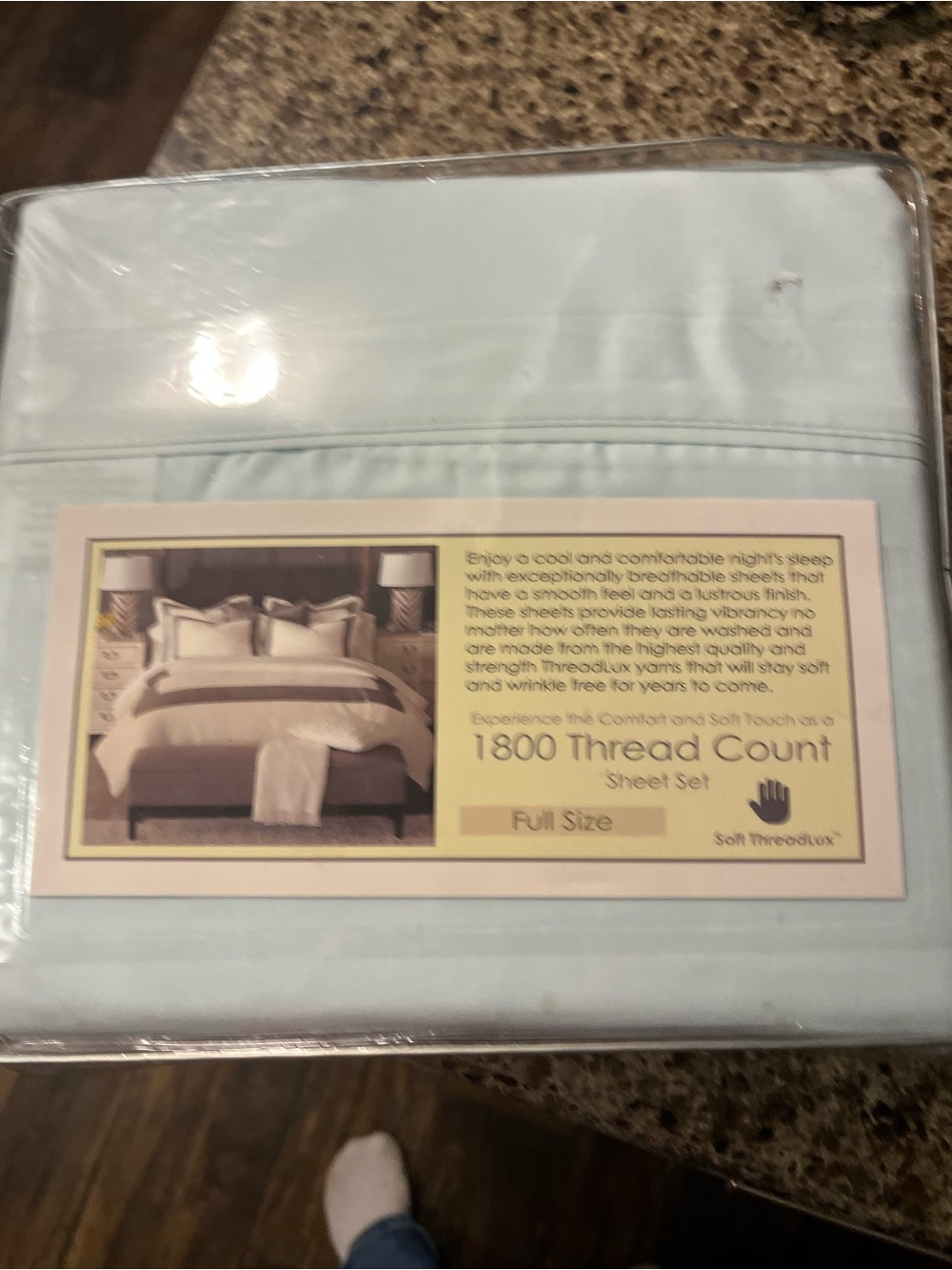 1800 Thread Count Full size Light Blue Sheet Set